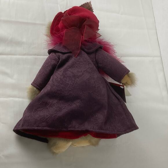 Bearington Collection Queen Fedora Teddy Bear Rose Hat Feather Boa Glasses 2003 - Picture 3 of 8